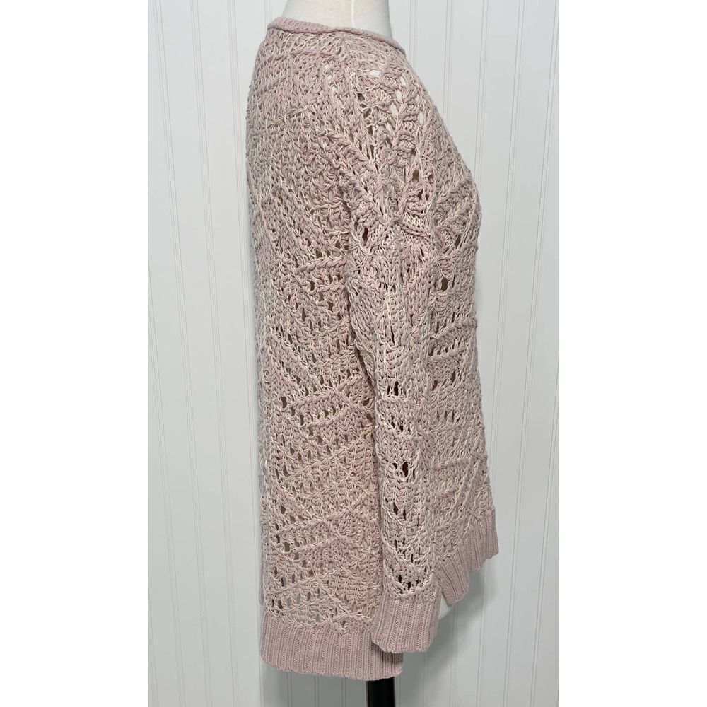 Universal Thread Open Knit Sweater Crew Neck Long Sleeve Pullover‎ Pink Cream XL - Picture 6 of 12
